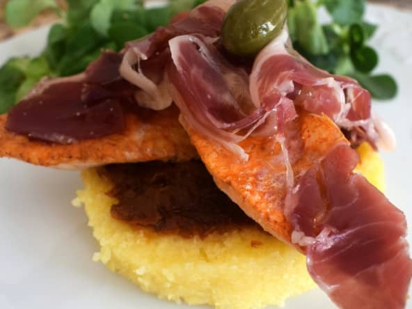 Filets de rouget au jambon espagnol