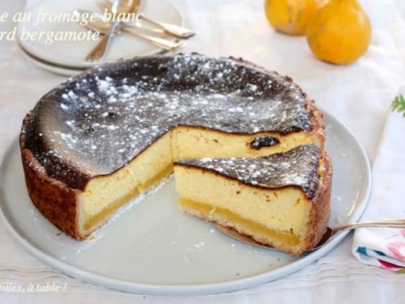 Tarte au fromage blanc et curd de bergamote