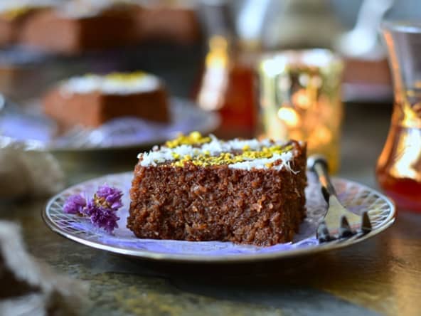 Besboussa au chocolat noix de coco, gateau de semoule