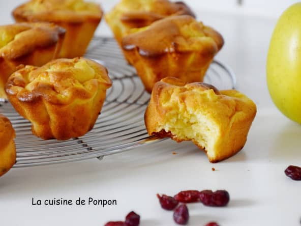 Muffin aux pommes, cranberries et lait concentré sucré