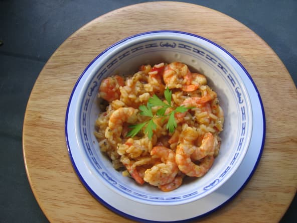 Sauté de crevettes asiatique aux épices et riz basmati