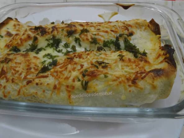 Crêpes aux épinards et crème, gratinées