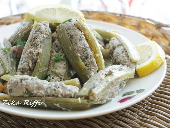 CARDONS FARCIS  SAUCE BLANCHE / PLAT ALGÉRIEN