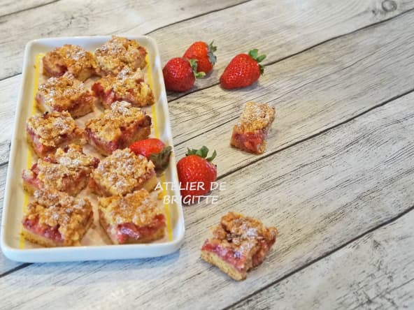Carrés croustillants aux fraises