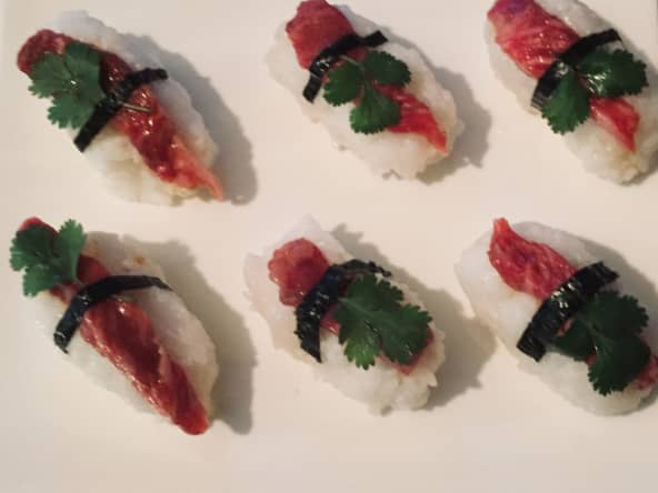 Sushis de boeuf wagyu