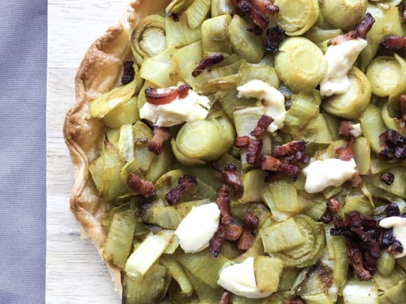 Tarte endives curry lardons et mascarpone