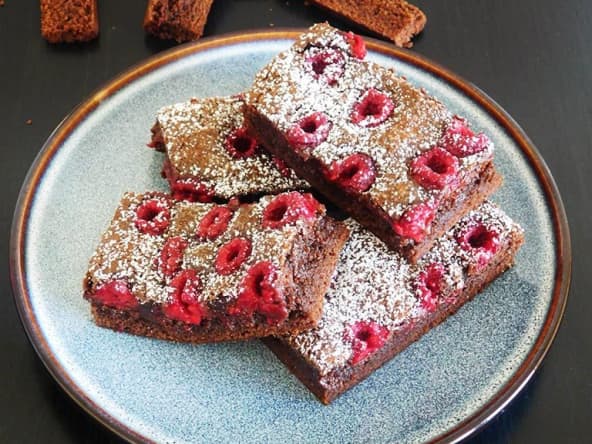 Brownie aux framboises