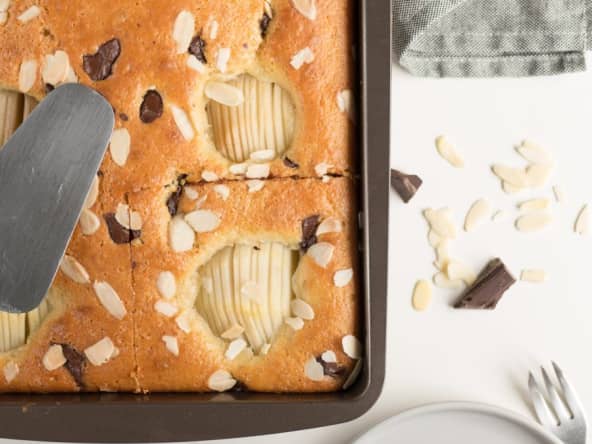 Gâteau poire chocolat amande sans beurre