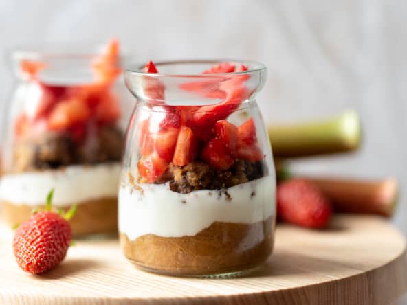 Trifle fraise-rhubarbe