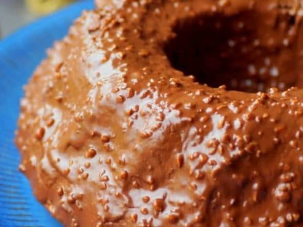 Cake au chocolat glaçage rocher