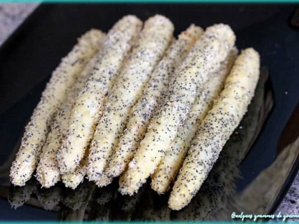 Asperges panées au pavot