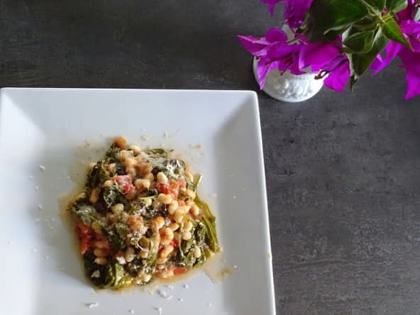 Haricots aux épinards "à la fiorentina"