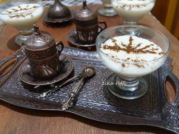 Mhalbi bônois traditionnel en verrines pour ramadan