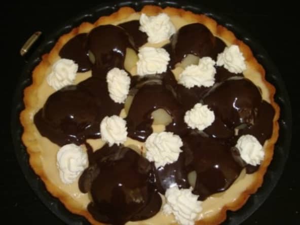 Tarte aux poires façon Belle-Hélène