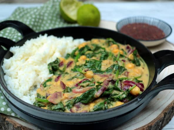 Curry d'épinards aux pois chiches très crémeux