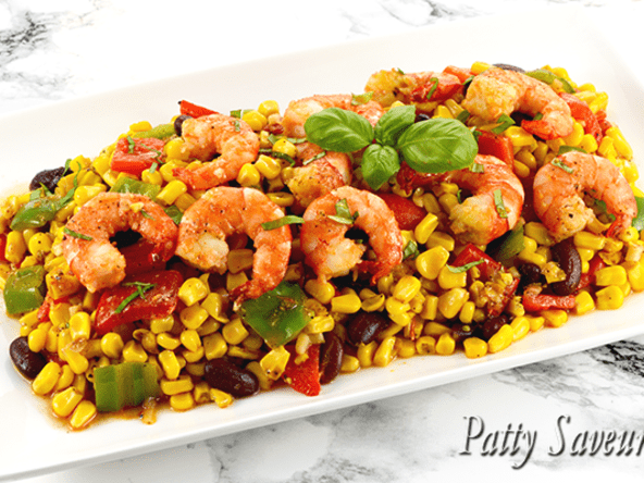 Poêlée de Crevettes au Maïs