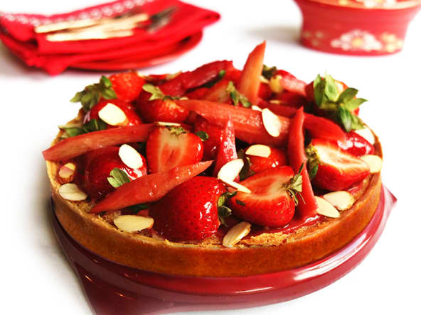 La Tarte Rhubarbe et Fraises