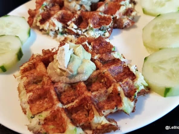 Gaufres salées aux courgette, bacon et parmesan 