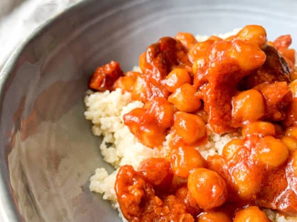 Semoule au pois chiche et chorizo