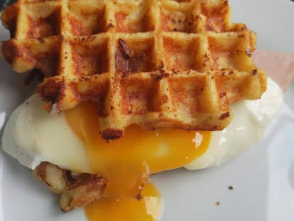 Croque gaufre parmesan