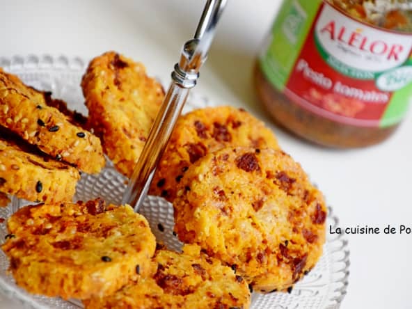 Sablés au pesto de tomates et chorizo