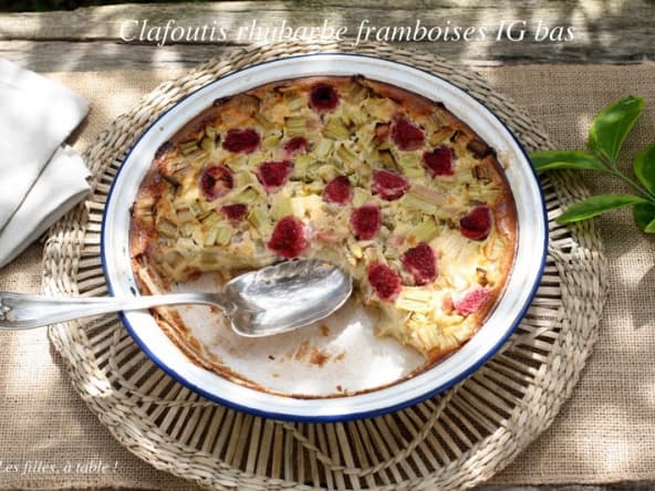 Clafoutis rhubarbe et framboises 