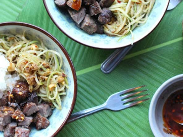 Joues de porc fermentées et frites 