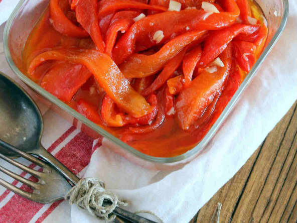 Poivrons rouges à la vapeur