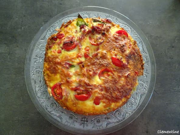 Quiche de rösti aux légumes de printemps et jambon