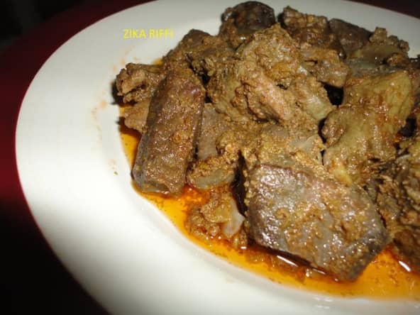 Kamounia ou camounia, un plat de foie en sauce au cumin