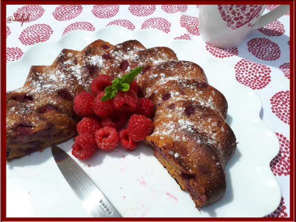 Moelleux amande chocolat blanc et framboises