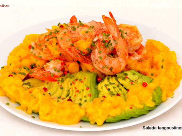 Salade de langoustines à la mangue et à l’avocat selon le Chef Gordon Ramsay