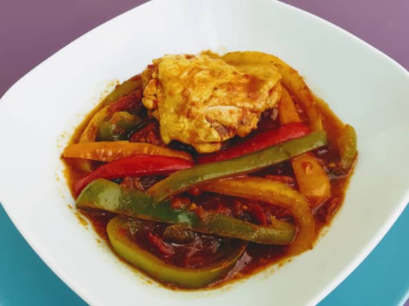 Poulet au curry et poivrons