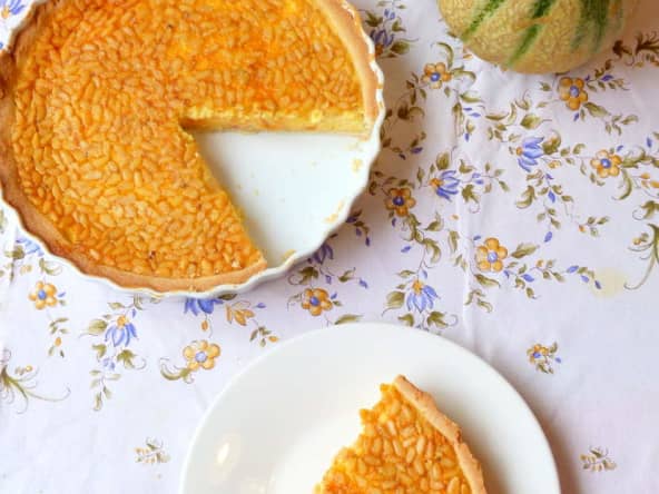 Tarte au melon et pignons