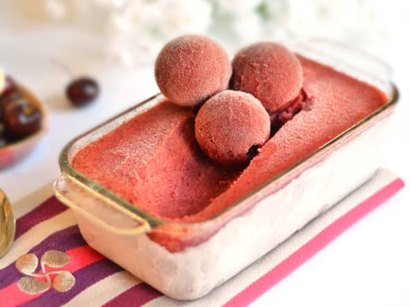 Le sorbet cerise et litchi