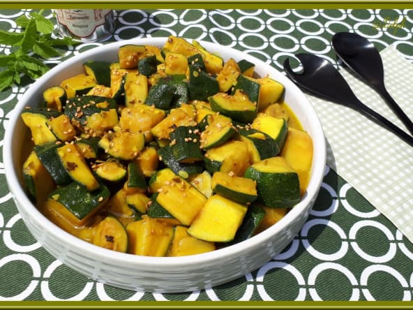 Courgettes à la menthe, curcuma et gingembre