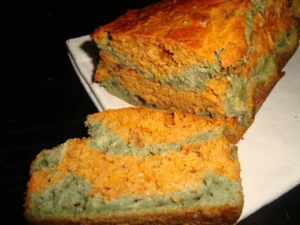 Cake marbré salé aux tomate et à l'aubergine