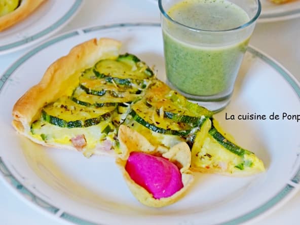 Tarte aux courgettes à l'ail des ours et soupe à l'ortie