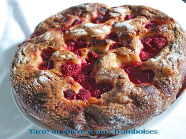 Tarte au sucre et aux framboises à la MAP