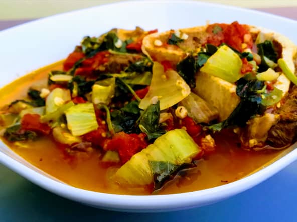 Romazava à la viande et au chou chinois