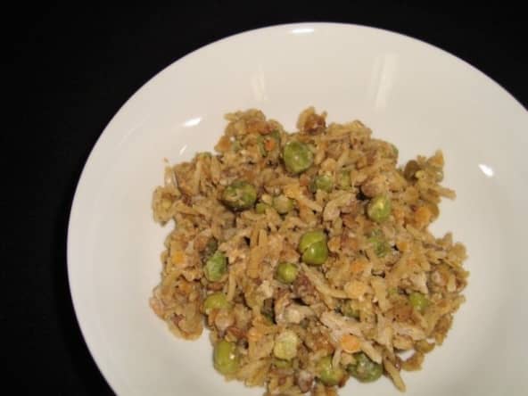 Riz basmati et légumes secs aux petits pois et au curry