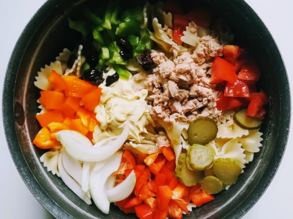 Recette de salade de pâtes au thon