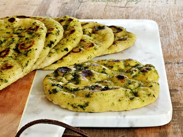 Naan au levain cuisson à la poêle