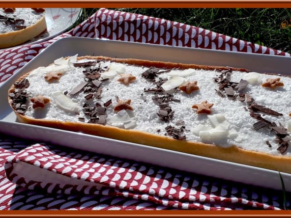 Tarte au chocolat et mousse coco