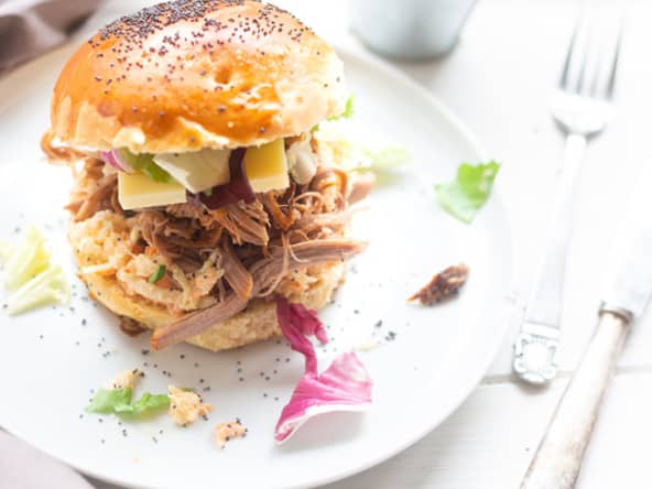 Pulled pork burger ou burger de porc effiloché