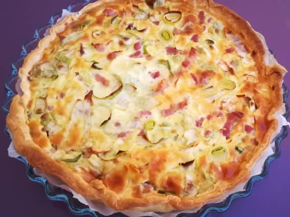 Quiche aux poireaux et lardons facile