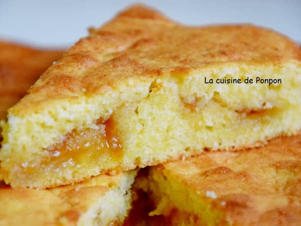 Gâteau moelleux à la confiture de mirabelle, aux blancs d'oeufs