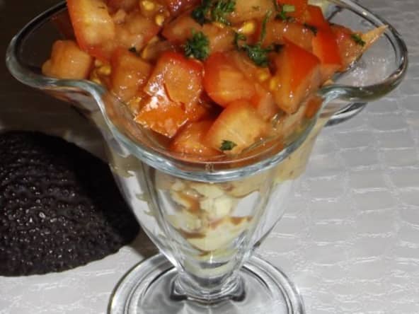 Verrines avocat, guacamole et tomate