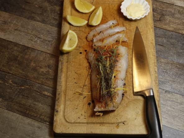 Gravlax de cabillaud au thym