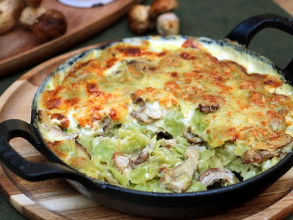 Gratin de ravioles aux cèpes